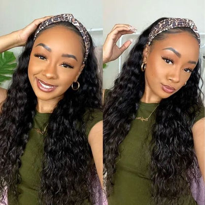 Headband Natural Black Straight/Body Wave Easy Wear Glueless Wig for Beginners Human Hair Protective Style