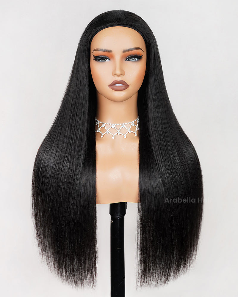 3 In 1 Half Wig Silky Straight Natural Black Half Wig Beginner-Friendly Human Hair Wigs