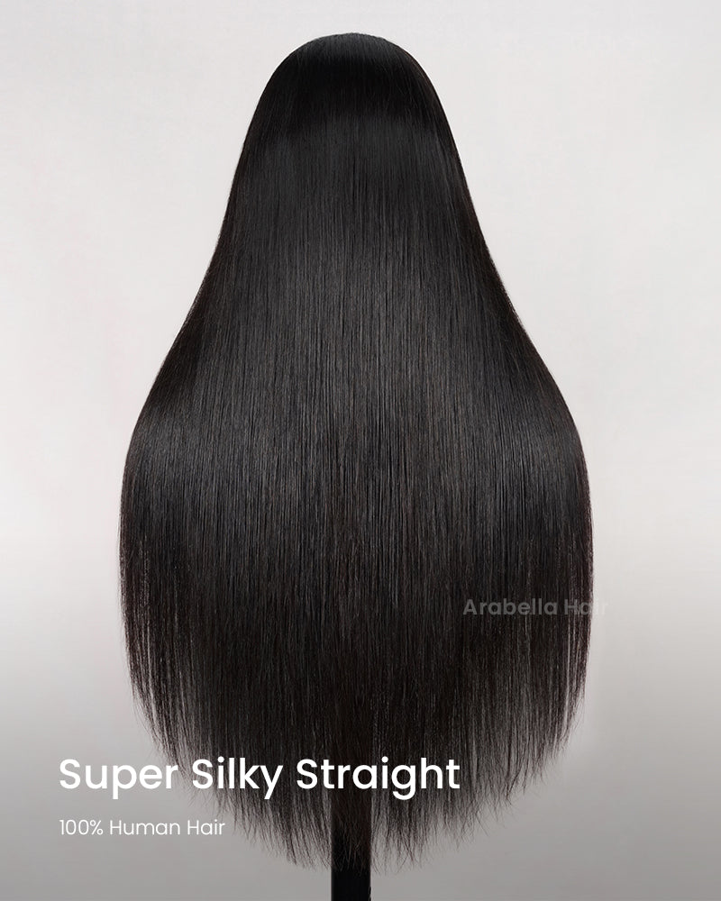 3 In 1 Half Wig Silky Straight Half Wig Or Up-Do Drawstring Cap Beginner-Friendly Human Hair Wigs