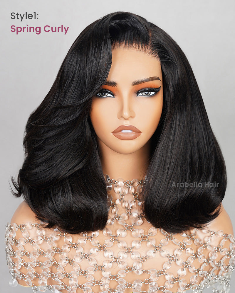 Celebrity layerd cut offers asymmetric brown black bob wig