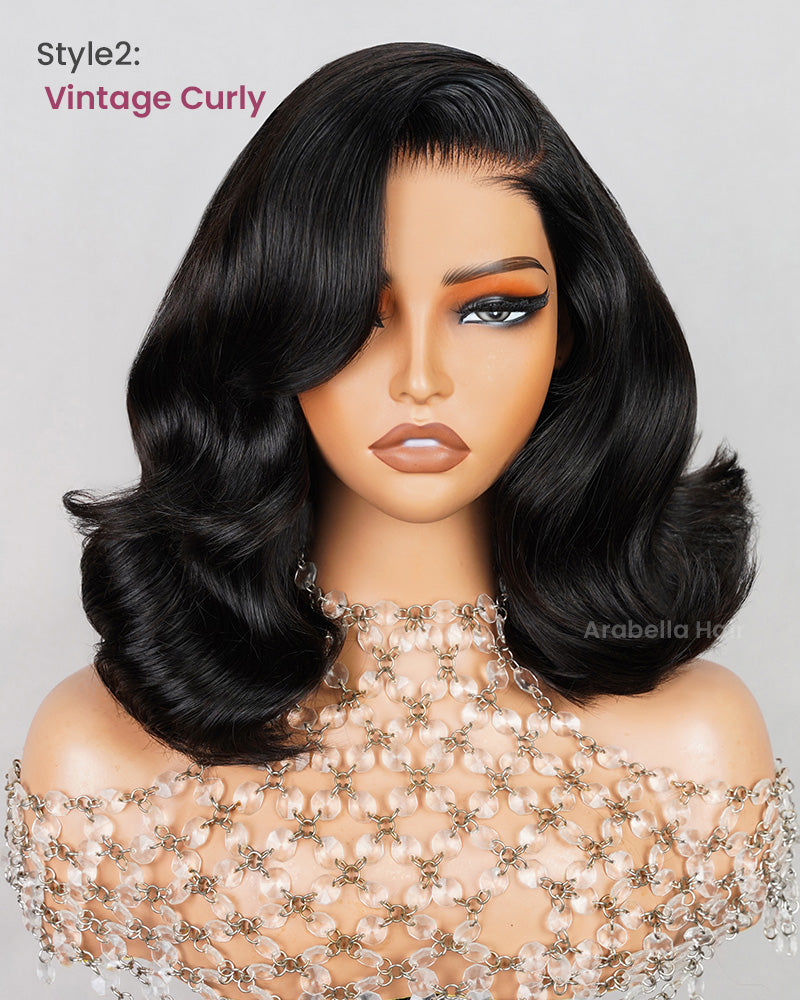 Celebrity layerd cut asymmetric brown shops black bob wig