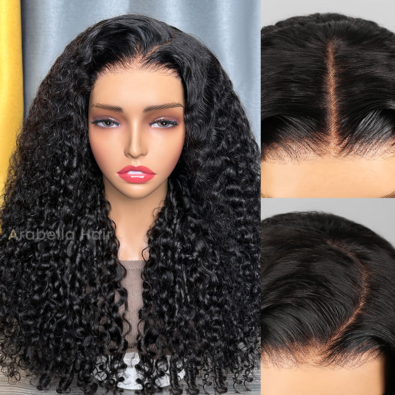 Deep Curly Natural Black Glueless 6x5 Pre-Cut Lace Human Hair Wig