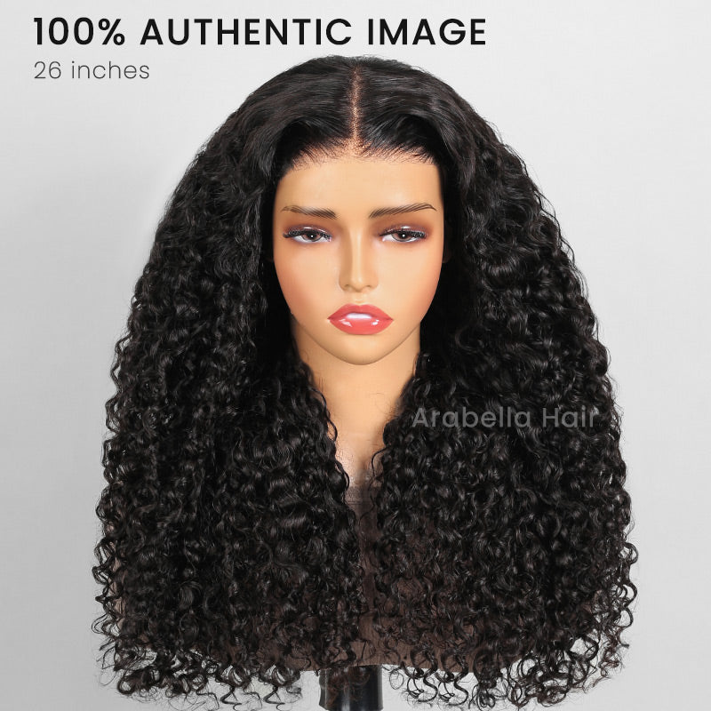 Deep Curly Natural Black Glueless 6x5 Pre-Cut Lace Human Hair Wig