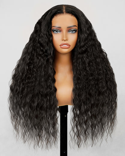 Bohemian Natural Curl Natural Black Wigs Glueless 6x5 Lace Wear Go Human Hair Wig Middle Part