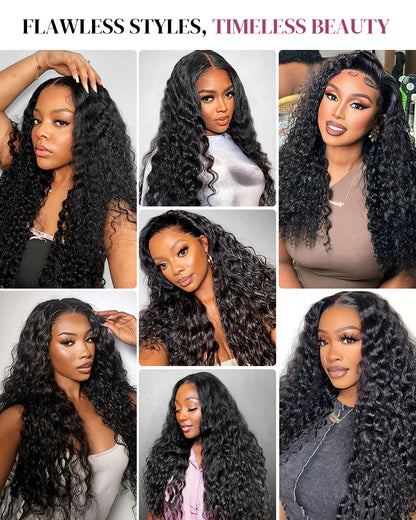 Bohemian Natural Curl Natural Black Wigs Glueless 6x5 Lace Wear Go Human Hair Wig Middle Part