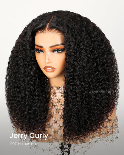 【Super Sale】Pre-Cut Glueless 6-inch Deep Lace Super Silky Straight/ Wavy/ Special Kinky Curl Wig Mini Knots Easy-Wear Natural Black Human Hair Wigs