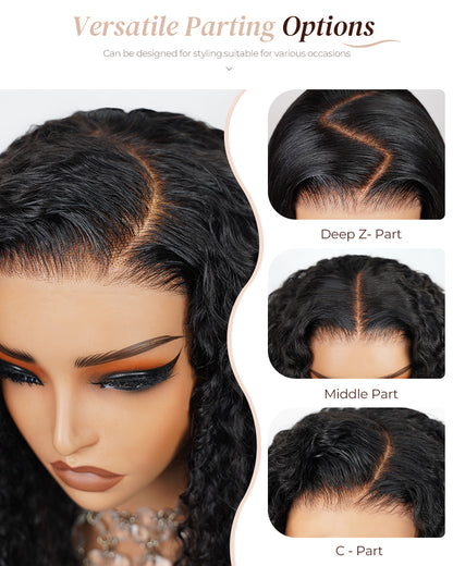 Deep Curly Natural Black Bob Wig Pre-Cut 6x5/6x6 Lace Human Hair Wig