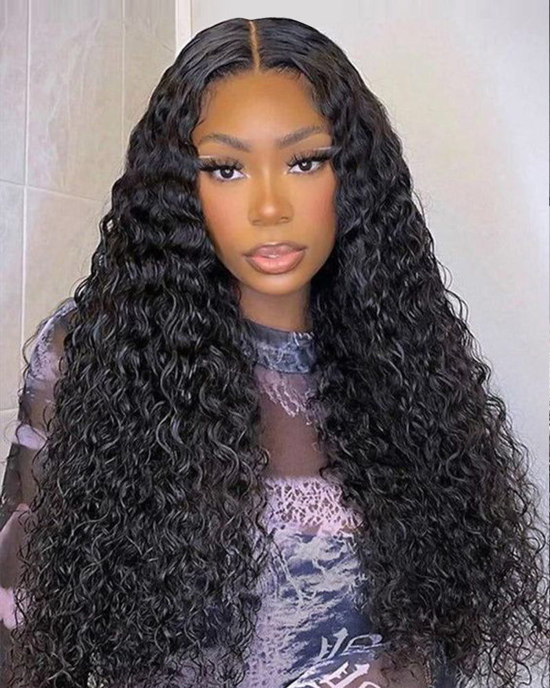 Body Wave Natural Black T-Part Lace Front Human Hair Wigs