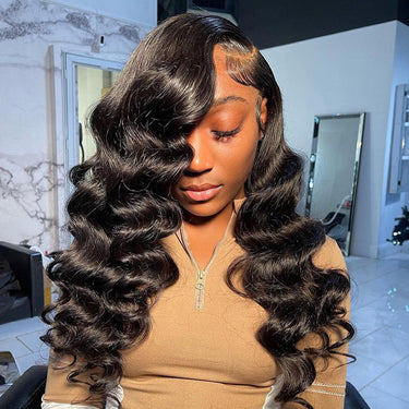 Flash Sale: Loose Wave Natural Black 4x4 Lace Glueless Human Hair Wigs