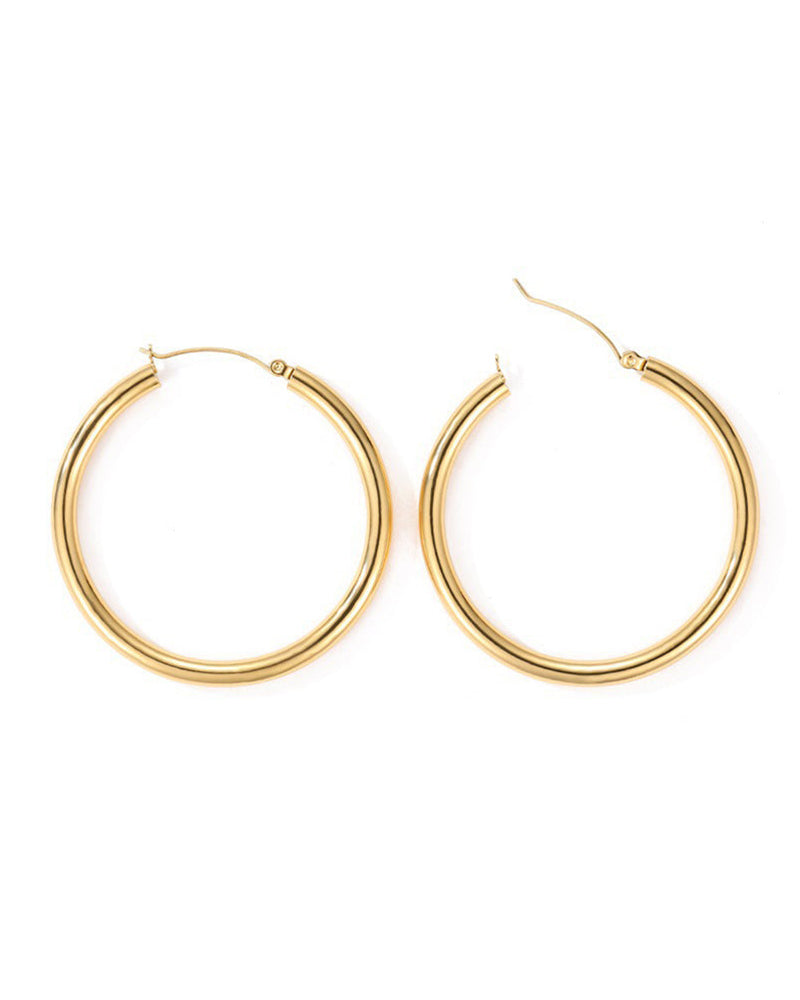 Arabella Fashion OL Gold Large Terra Hoop Earrings