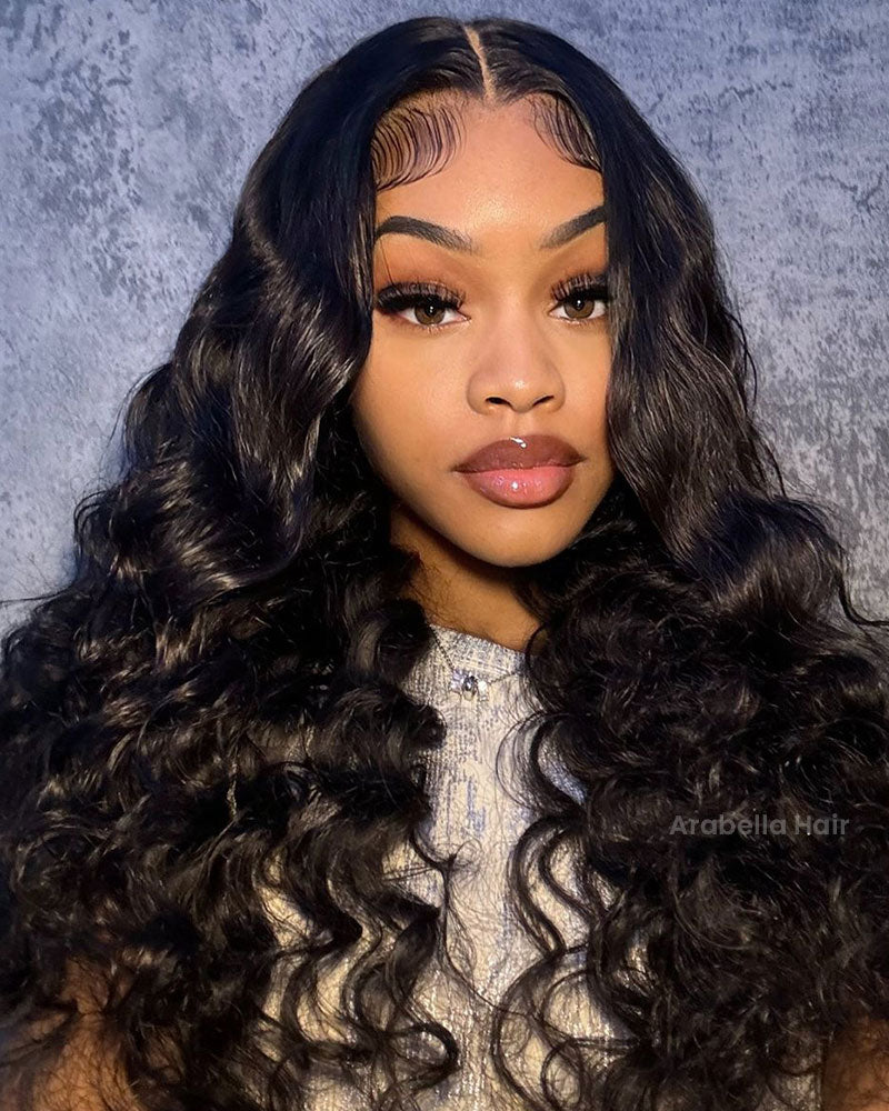 Body Wave Natural Black Glueless 6x5 Lace/13x4 Lace Front Human Hair Free Part