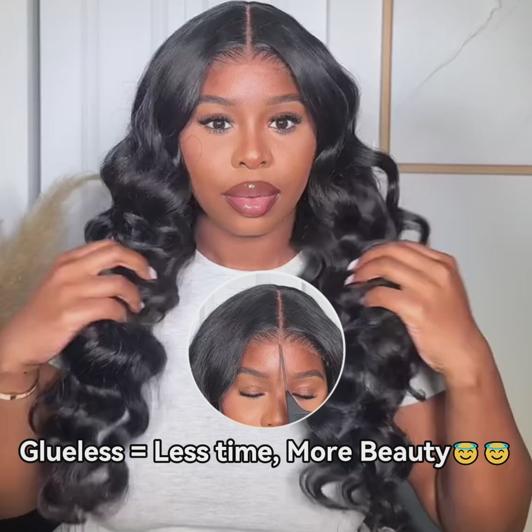 Loose Wave Natural Black 13x4/6x5 HD Lace Front Human Hair Wig with Breathable Cap Free Parting