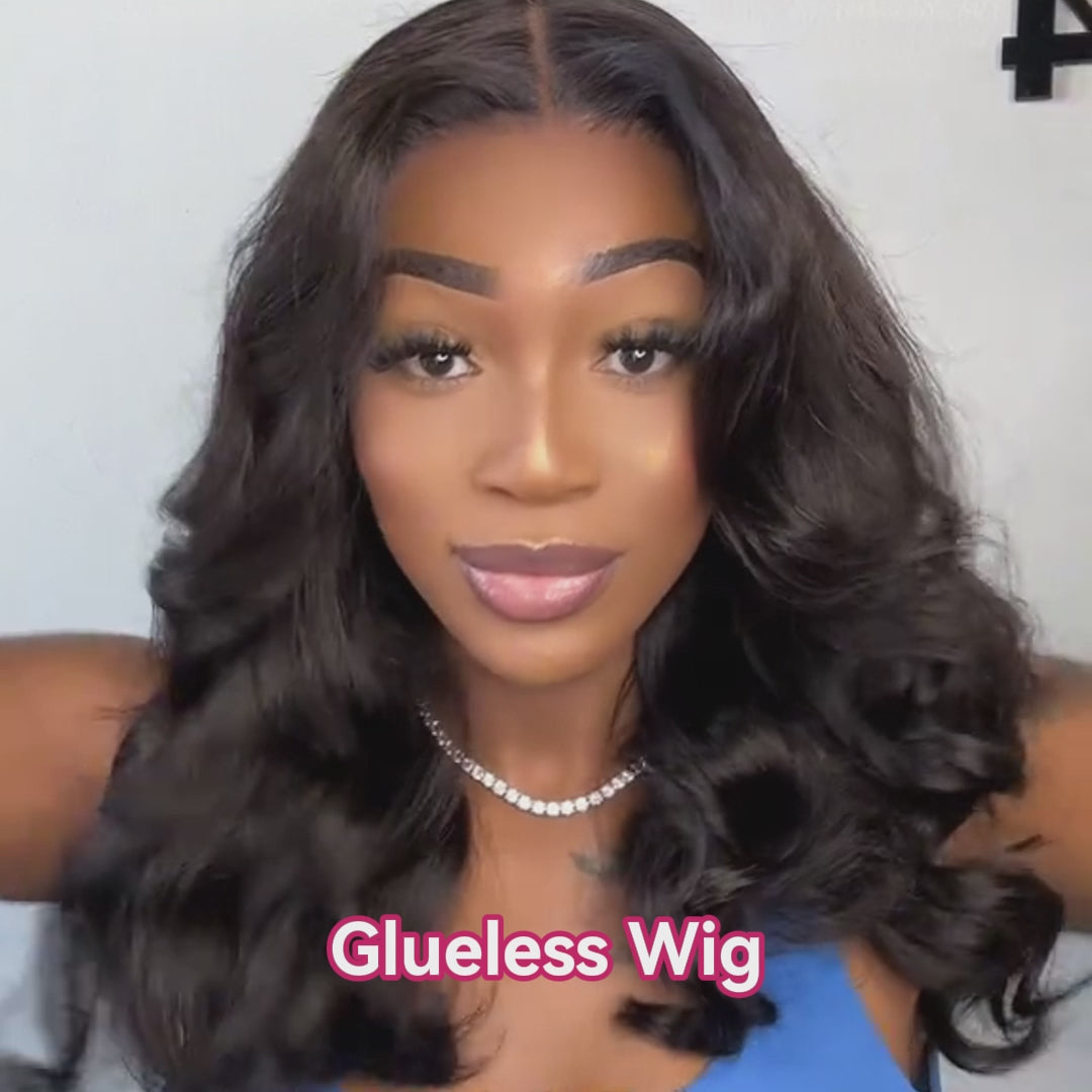 Natural Black Silky Straight Wigs 6x6 Lace Glueless Human Hair Wigs Middle Part