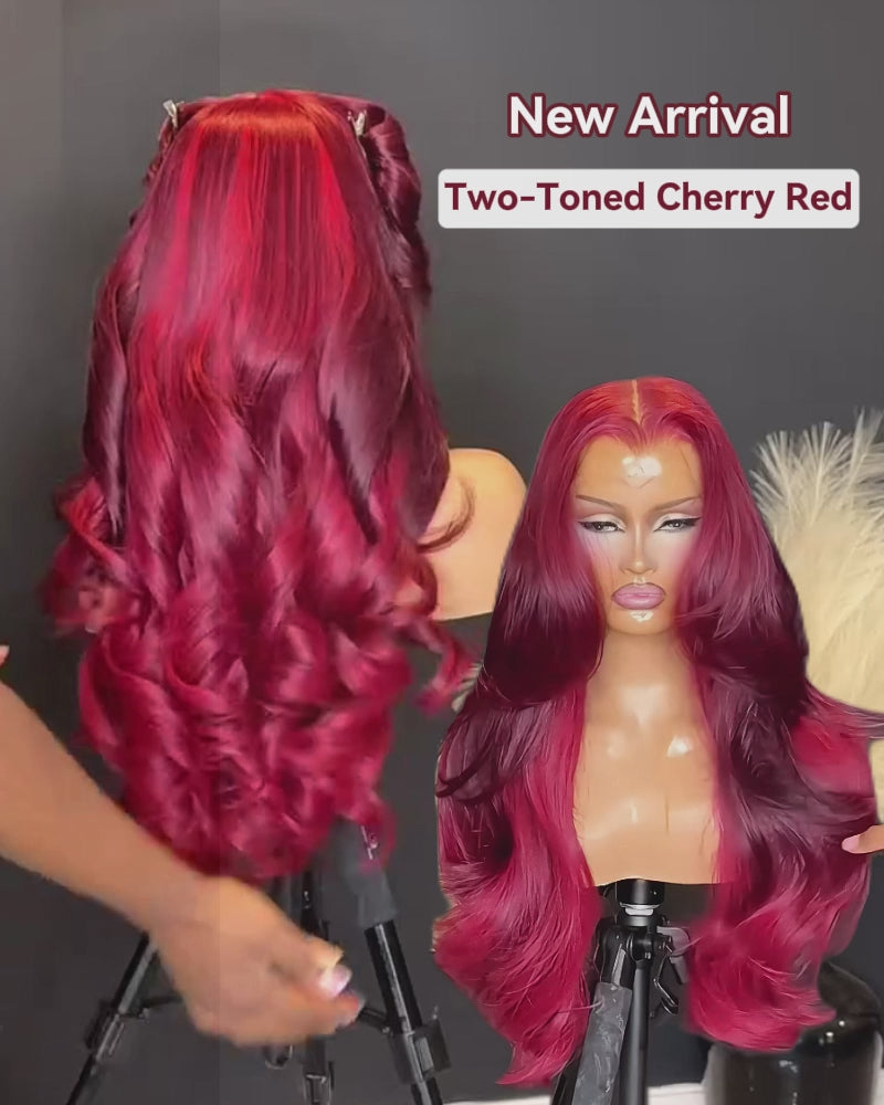 Cherry Red Two-Toned Ombre 