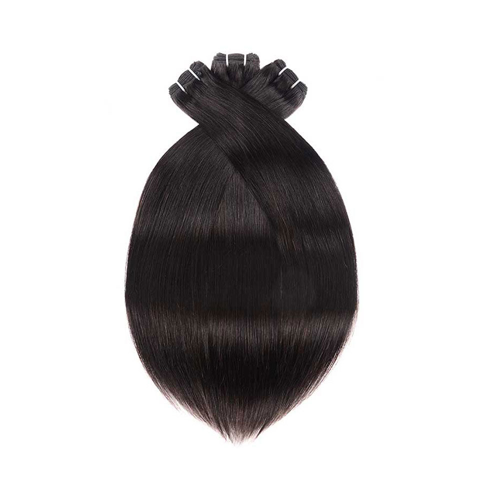 {15A 3Pcs+Frontal} Double Drawn Raw Virgin Human Hair Weaves Straight ...