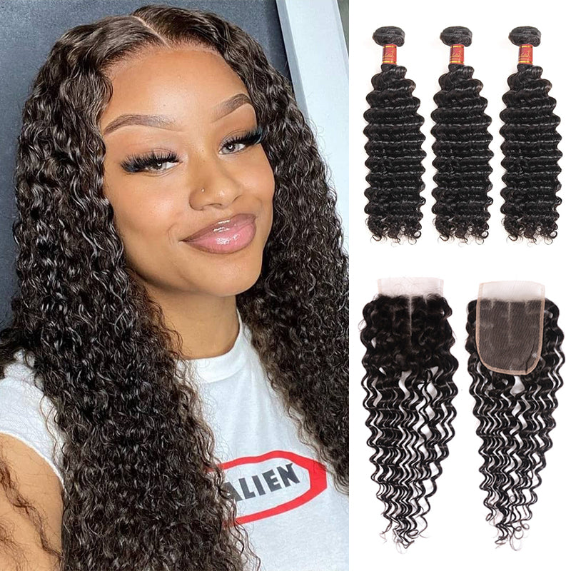 Lace frontal deep 2025 wave with bundles