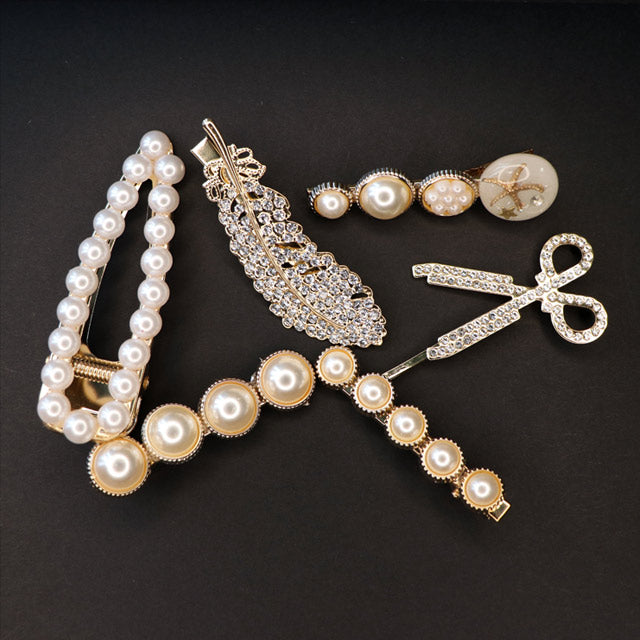 Handmade Pearls Hair Clips Girls Sweet Hairpins Hair Accessorie Must Buy with Hair 6 pcs/set - arabellahair.com