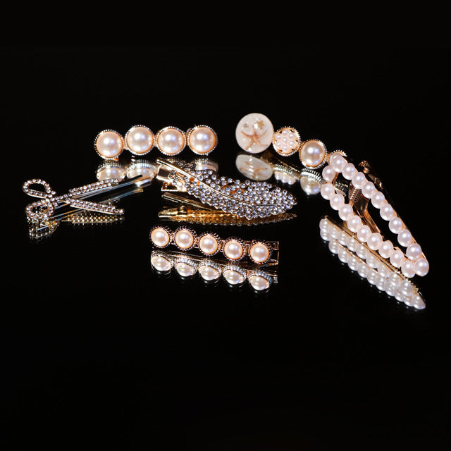 Handmade Pearls Hair Clips Girls Sweet Hairpins Hair Accessorie Must Buy with Hair 6 pcs/set - arabellahair.com